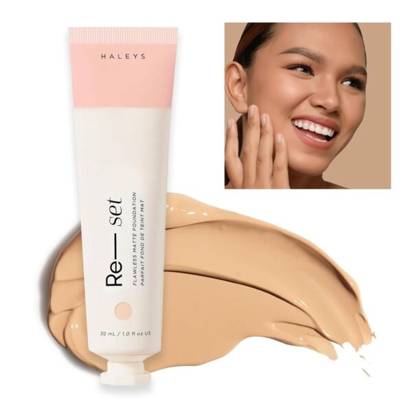 Re-set Full Coverage Matte Foundation - Oil-Free Liquid Foundation with Double-Dose Pigments for Smooth, Natural Finish - Long-Lasting Foundation for Sensitive, Acne-Prone Skin by Haleys (4.25) - Image 2