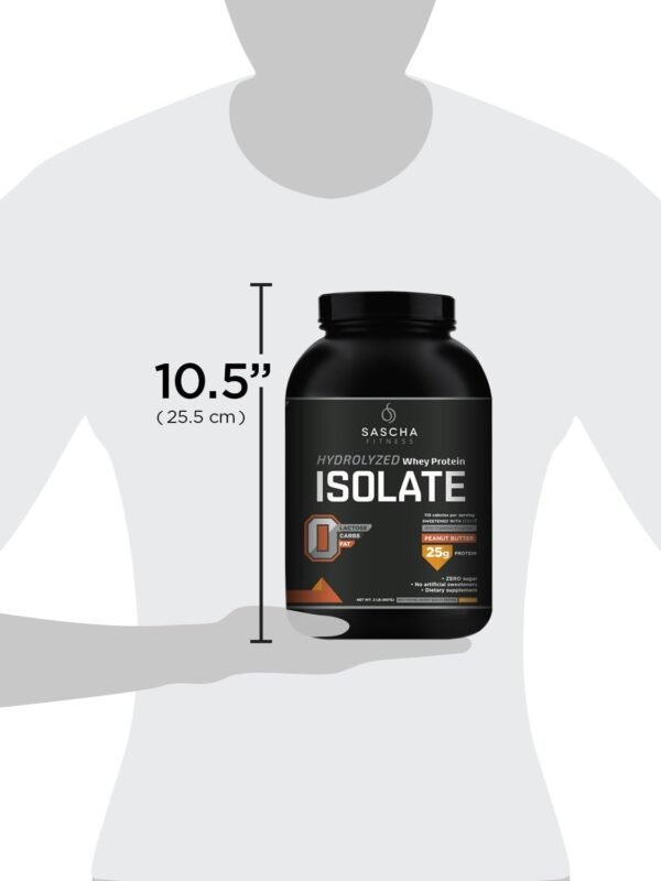 SASCHA FITNESS Hydrolyzed Whey Protein Isolate,100% Grass-Fed (2.3 Pounds, Peanut Butter) - Image 10