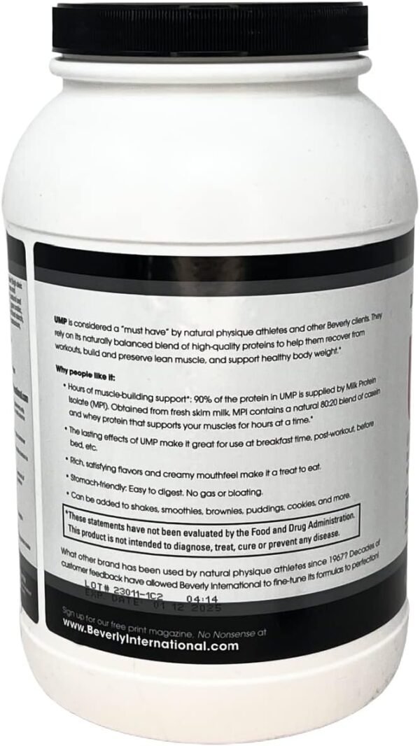 Beverly International UMP Protein Powder, Vanilla. Unique Whey-Casein Ratio Builds Lean Muscle. Easy to Digest. No Bloat. (32.8 oz) 2lb .8 oz - Image 3