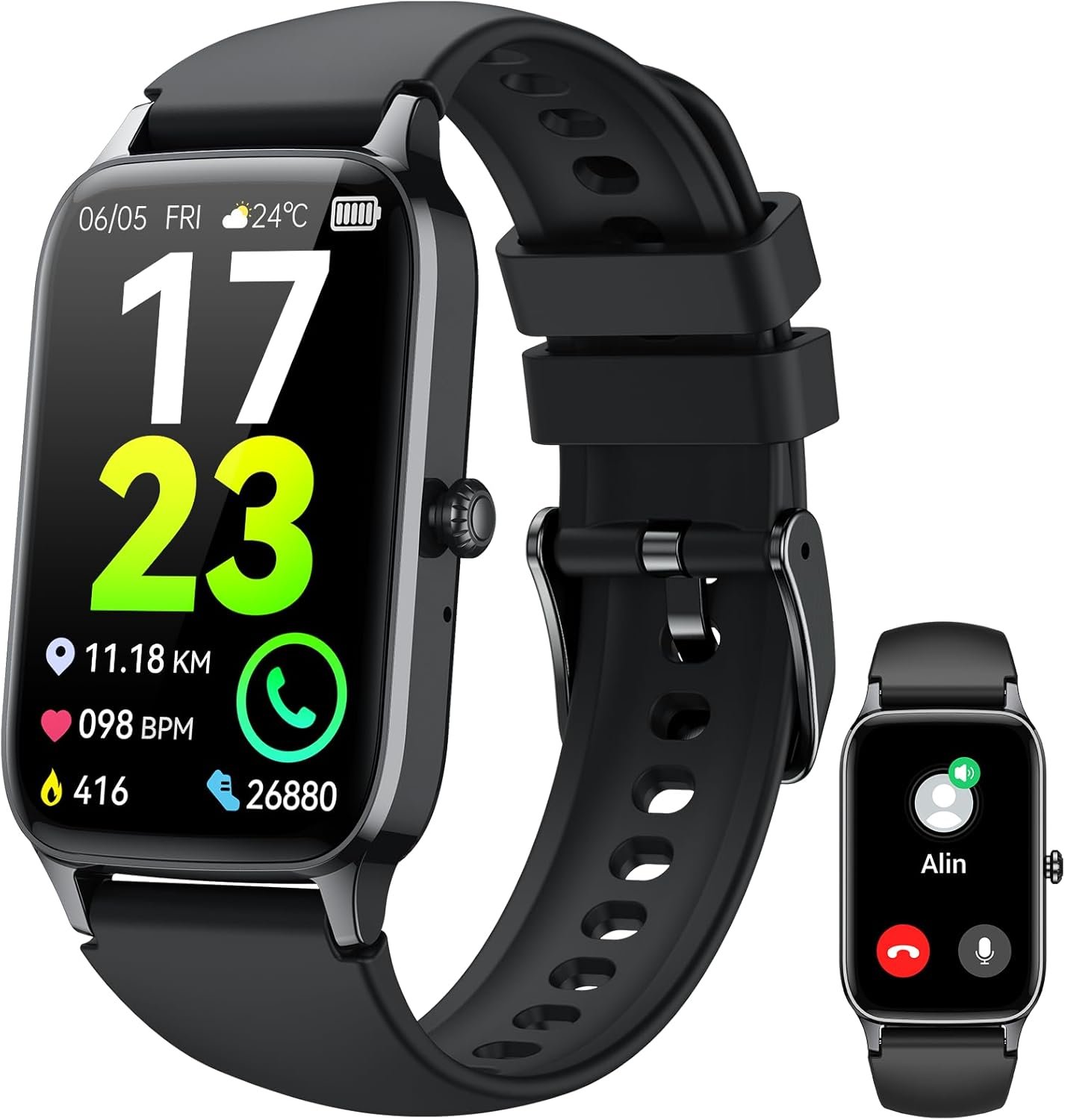 Smart Watch for Men Women (Answer/Make Call), 1.57” Fitness Tracker 113+ Sports Smartwatch, Heart Rate/Sleep Monitor/Pedometer/Calories Fitness Watch, IP68 Waterproof Activity Tracker for Android iOS - Image 2