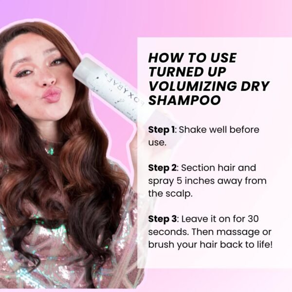 FoxyBae Turned Up Dry Shampoo Spray - Dry Shampoo for Women with Biotin for Hair Growth - Volumizing, Refreshing & Non-Toxic - 7 Fl Oz - Image 6