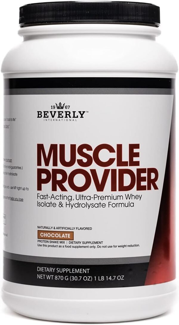 Beverly International Muscle Provider, 30 Servings, Chocolate. Super-Fast-Absorbing Whey Protein Powder for Recovery, Lean Muscle. Fills Your Muscles, not Your Stomach. Tastes Like ice Cream - Image 2