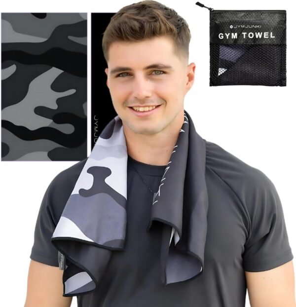 Gym Towel for Working Out (35 x 17 Inches) - 100% Recycled Microfiber, Lightweight Soft & Highly Absorbent Sports, Yoga & Workout Towel, Sweat Towel for Gym - Ideal Gift - Image 2