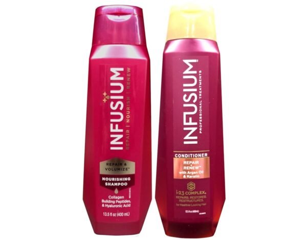 Infusium Professional Treatments Haircare - Repair & Renew With Argan Oil & Keratin - Shampoo & Conditioner Set - Net Wt. 13.5 FL OZ (400 mL) Per Bottle - One Set - Image 2