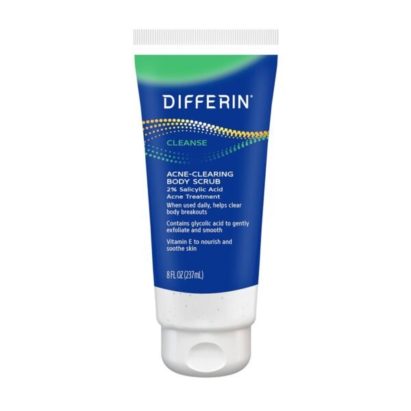 Differin Body Scrub with Salicylic Acid Acne Clearing Improves Tone and Texture Prone Skin on Back Shoulders and Chest, 8 Oz (Packaging May Vary) - Image 2