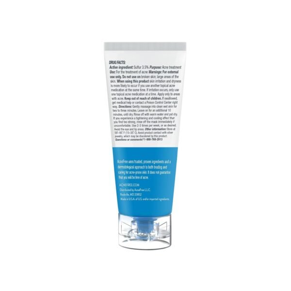 AcneFree Acne Clearing Mask, 3.5% Sulfur Acne Treatment, Absorbs Excess Oil and Unclogs Pores with Vitamin C, Bentonite, and Zinc, 1.7 Ounce - Image 11