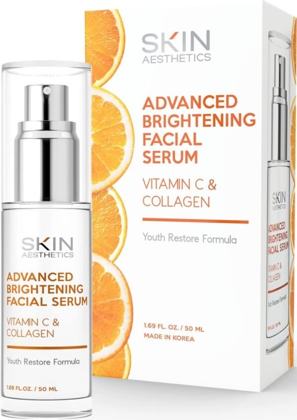 Vitamin C Serum with Collagen - Dark Spots & Skin Brightening, Anti-Aging & Acne Treatment - Dermatologist Tested Korean Skincare - Clean Beauty, Cruelty-Free - 1.69 oz - Image 2