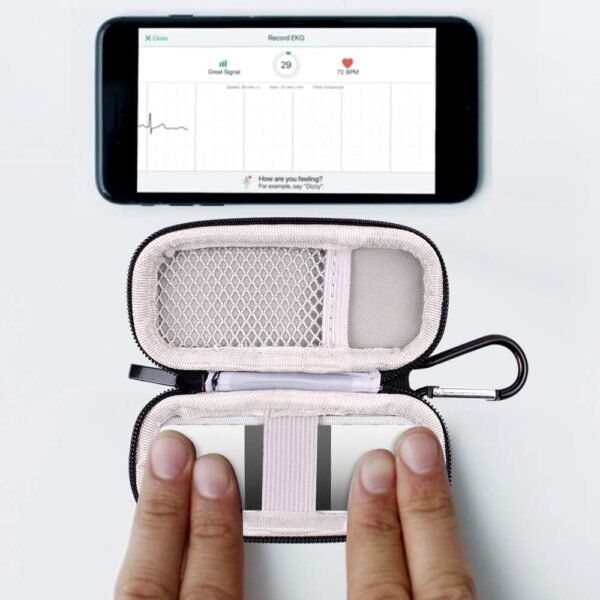 Heart Monitor Case Compatible with AliveCor Kardia Mobile ECG/for KardiaMobile 6L for Apple and Android Device - CASE ONLY (Black) - Image 3