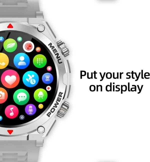 Military Smart Watch for Men (Answer/Make Call), 1.52" HD Smartwatch for Android Phones/iPhone, 100+ Sport Mode Fitness Tracker with Heart Rate, SpO2, Stress and Sleep Monitor, IP68 Waterproof - Image 9