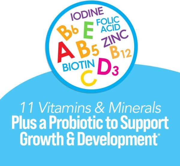 Culturelle Kids Complete Chewable Multivitamin + Probiotic For Kids, Ages 3+, 50 Count, Digestive Health, Oral Health & Immune Support - With 11 Vitamins & Minerals, including Vitamin C, D3 & Zinc - Image 6