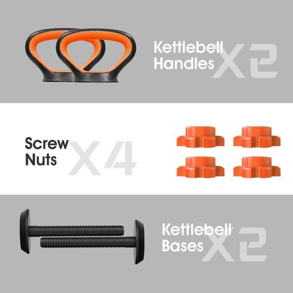 Janin Adjustable Kettlebell Handle for Dumbbell Plates,for Plates Weights。Kettlebell Grip for Dumbbell Kettlebell Push up for Gym Workout,Fitness at Home or Gym for Men and Women。 - Image 3