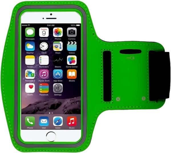 [1 Pack] Water Resistant Sports Armband for iPhone 7/7 Plus, 6/6S Plus (5.5-Inch), Galaxy S6/S7 Edge, y Note 5, with Key Holder/Flap High Visibility Night Reflective Running Exercise Armband - Image 2