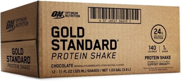 Optimum Nutrition Gold Standard Protein Shake, 24g Protein, Ready to Drink Protein Drinks, Chocolate, 11 Fl Oz, 12 Count (Pack of 1) (Packaging May Vary) - Image 10