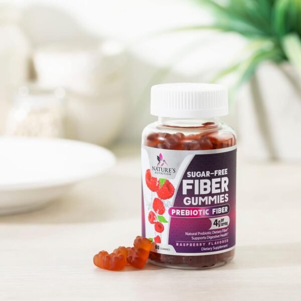 Fiber Supplement Gummies for Digestive Health & Regularity Support, Sugar-Free 4g Fiber Gummy for Adults, Daily Probiotic Supplements, Natural Prebiotic Fiber Gummy, Plant Based - 60 Gummies - Image 10