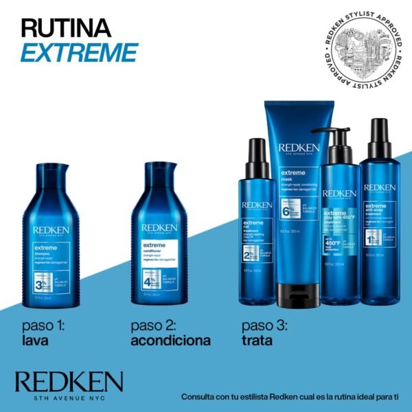 Redken Extreme Mask | Hair Mask for Damaged, Brittle Hair | Fortifies & Strengthens Distressed Hair | 8.5 Fl. Oz. (Pack of 1) - Image 3