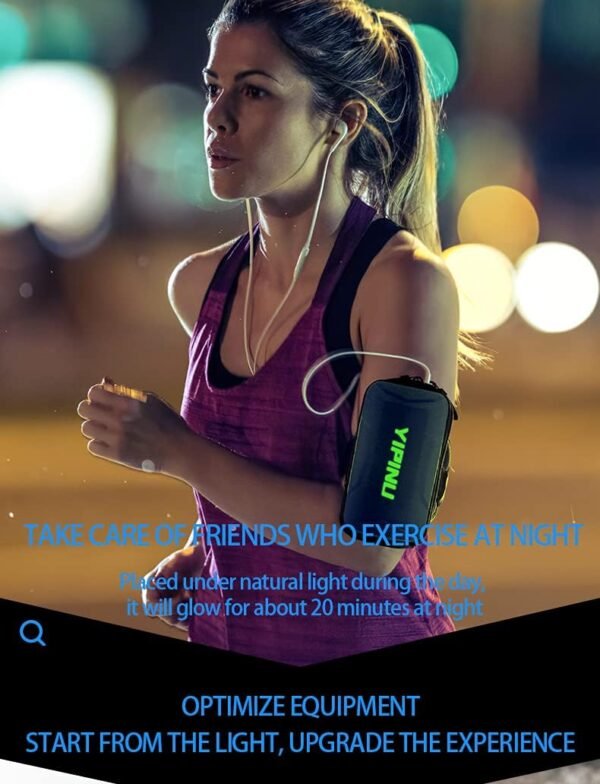 Dxyufazhe Outdoor Sports Multifunctional Armband Waterproof Running Sports Fitness Mobile Arm Bag, Compatible with iPhone 11 Pro Max 11 XS XR 8, Galaxy S20 S10 S9 Plus for Men & Women (Black) - Image 8