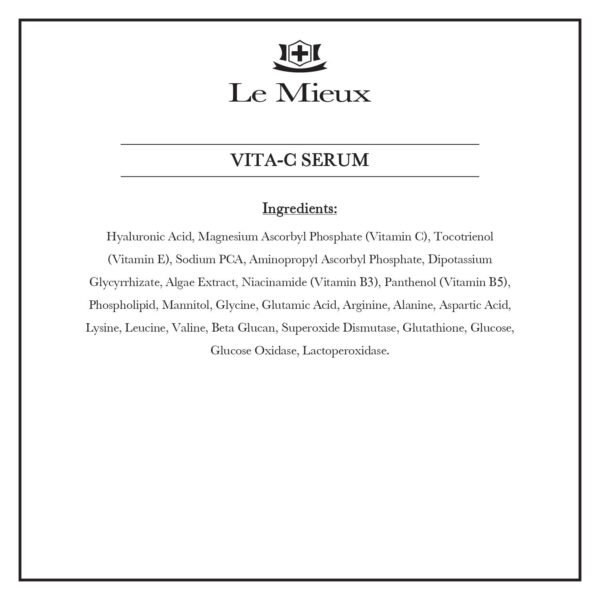 Le Mieux Vita-C Serum - Concentrated Vitamin C & Glutathione Antioxidant Facial Serum for Glowing Skin, Vit C Face Serum to Address the Appearance of Uneven Tone & Blotchiness (1 oz / 30 ml) - Image 6
