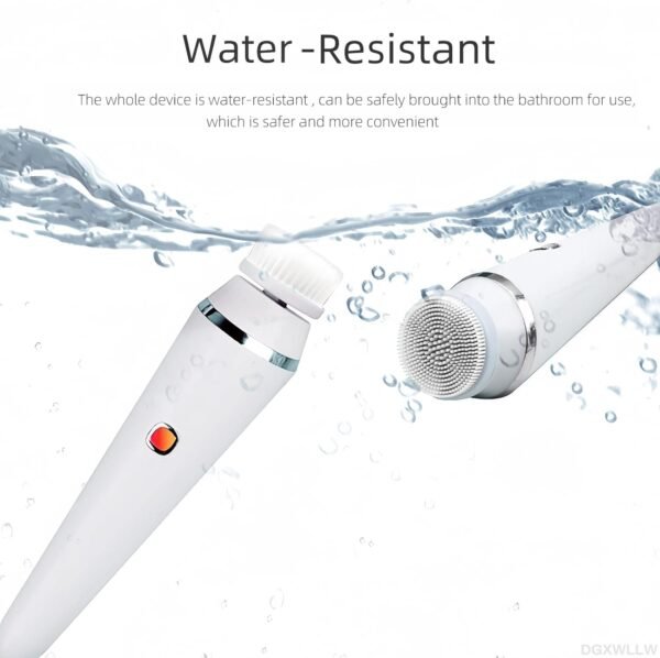 Electric Facial Cleansing Brush with 4 Brush Heads, IPX6 Water Resistant 3-Speed Rechargeable Face Scrubber for Exfoliating & Massaging, 20-Day of Daily Use, White - Image 6