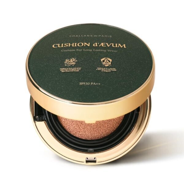 [CHALLANS de PARIS] CUSHION aevum Cream Foundation, Flawless Coverage of Skin Imperfections and Uneven Skin Tone, Long-Lasting Wear, Suitable for All Skin Types and Tones (21 Bright Ivory) - Image 2