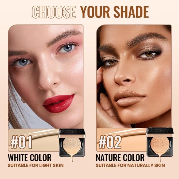 Air Cream Foundation, 2025 New Moisturizing Cream Foundation, Moisturizing Cream Foundation Long Lasting Matte Concealer for All Skin, Create Natural Look (2 PCS, One Size) - Image 4