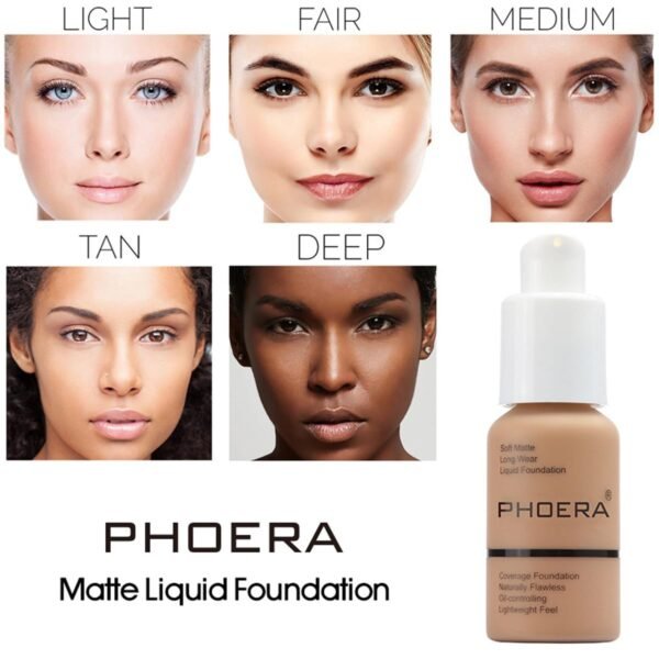 PHOERA Foundation,Matte Oil Control Concealer Foundation Cream,Long Lasting Waterproof Foundation Makeup,Full Coverage Foundation (101 Porcelain) - Image 7