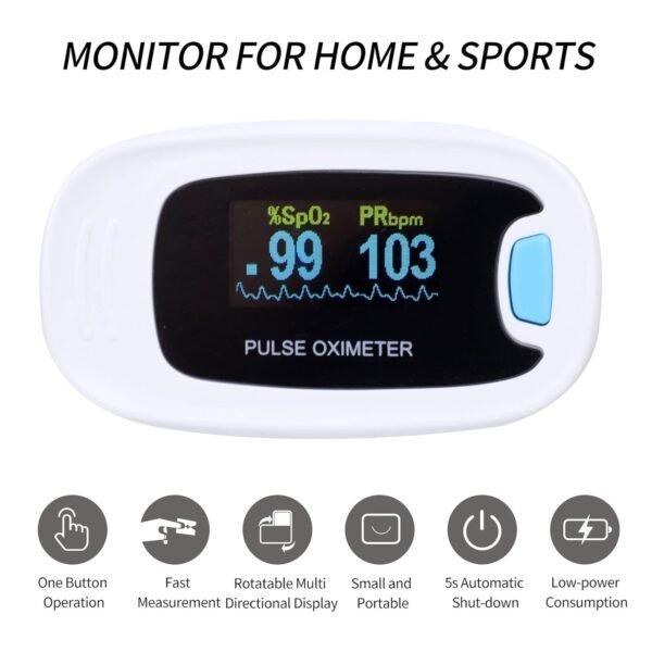 CONTEC CMS50NA Pulse Oximeter SpO2 and PR Value Waveform Blood Oxygen Neck/Wrist Corda - Image 3