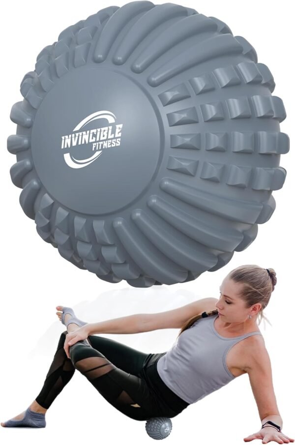 Invincible Fitness 5'' Foam Massage Ball, Self-Massage Tool for Muscle Recovery, Deep Tissue Massage, Myofascial Release, Trigger Point Therapy, Sore Muscle Knots and Mobility - Image 2