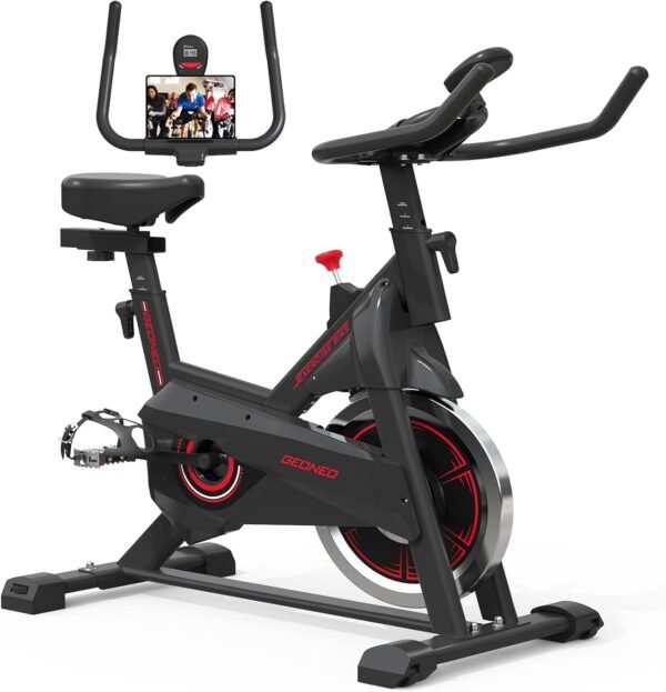 Exercise Bike, Exercise Bike for Home, Stationary Indoor Cycling Bike Cardio Gym with pad Holder and LCD Monitor,Silent Belt Drive & 35 LBS Flywheel - Image 2