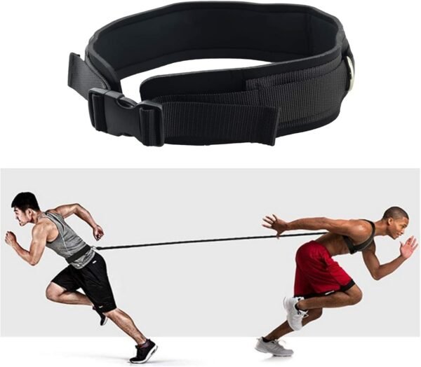 Adjustable Waist Belt Soft Neoprene Padded Belt with 2 Movable Rings for Cable Machines Fitness Exercise Speed Agility Resistance Training - Image 8