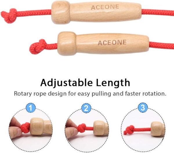 16 FT Long Jump Rope for Kids, Adjustable Double Dutch Skipping Rope with Wooden Handle, Multiplayer Team Jumping Rope for Outdoor Fun, School Sport, Party Game, Birthday Gift - Image 5