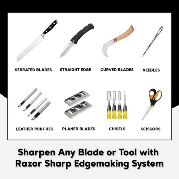 Razor Sharp Edgemaking System 8 Inch Deluxe Blade Sharpening Kit | For 6 Inch Bench Grinder | Made in the USA - Image 5