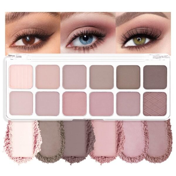 AMY'S DIARY 12-Color Light Pink Purple Eyeshadow Palette for Versatile Day-to-Night Looks – Blendable, Long-Lasting, and Highly Pigmented. Elevate Your Eye Makeup– Unleash Your Unique Style (08#) - Image 2