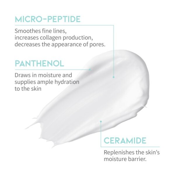 Peptide Moisturizer Cream For Face - Dry Skin, Sensitive Skin, Skin Protection Barrier Cream For Aging Skin, Anti Aging, Hydrating, Peptide, Ceramide, Panthenol (1.69 FL.OZ) - Image 5