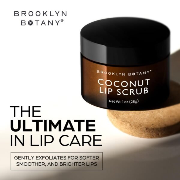 Brooklyn Botany Coconut Flavor Lip Scrub Exfoliator - 1 oz, Moisturizer for Dry & Chapped Lips - Image 5