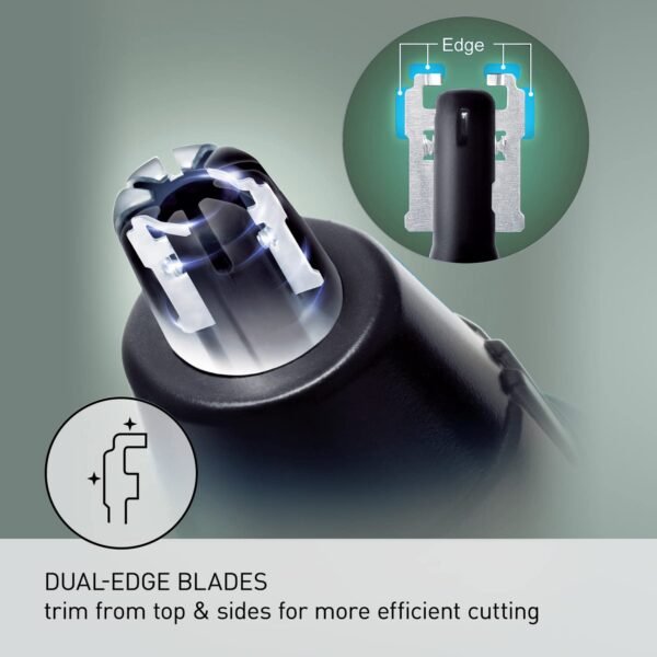 Panasonic Ear and Nose Hair Trimmer for Men with Vacuum Cleaning System, Powerful Motor and Dual-Edge Blades for Smoother Cutting, Wet/Dry – ER-GN70-K (Black) - Image 6