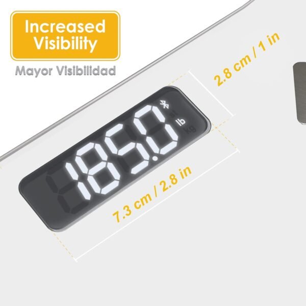 RHINO Smart Scale for Body Weight, High Precision, Bluetooth, Fitdays App, iOS and Android, Bathroom Wireless Machine for Fat, Muscle, BMI, 14 Body Indicators, 400lb (White) - Image 4