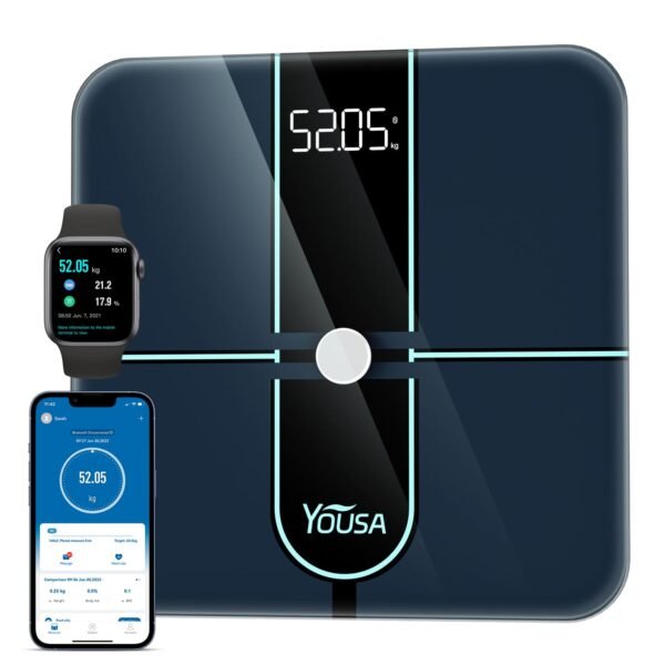YOUSA Digital Scale for Body Weight High Accuracy Digital Smart Bathroom Scale LED Display Body Composition Scale FSA HSA Eligible Body Weight Scale Support 20 Body Data Sync with Fitness App - Image 2