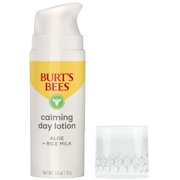 Burt's Bees Calming Day Face Lotion With Aloe and Rice Milk, Soothing Face Lotion for Sensitive Skin, 98.9 Percent Natural Origin Skin Care, 1.8 oz. Bottle - Image 17