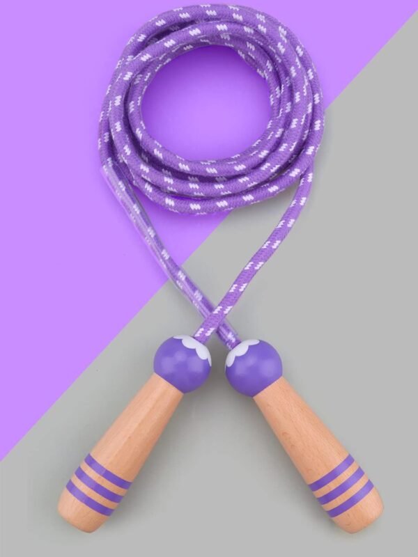 Lorvain Jump Rope for Kids, Adjustable Kids Jump Ropes for Girls Boys Toddler Fitness, Cotton Skipping Rope with Wooden Handle for Outdoor Fun Activities Exercise - 2 Pack - Image 8