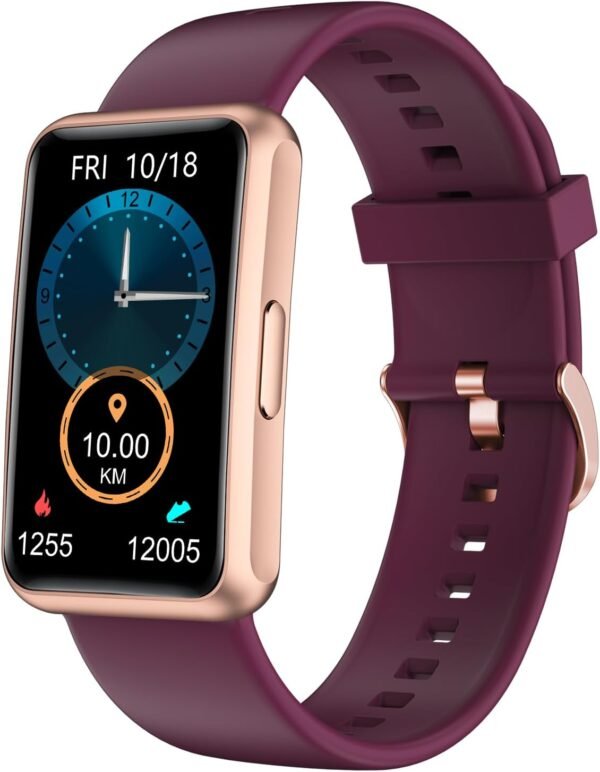 HUAKUA Fitness Tracker No Bluetooth No APP No Phone Needed, Fitness Watch for Men Women Parents IP68 Waterproof with Full Touch Screen Steps Calories Counter Sleep Tracker Alarm Clocks (Purple) - Image 2