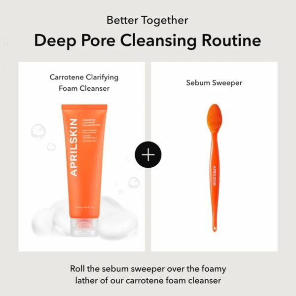 APRILSKIN Pore Cleansing Facial Silicone Brush | for Blackheads Removal & Face Scrubber | Gentle Exfoliation | Deep Pore Cleaning Massager | Pairs with Aprilskin's Carrotene Cleansing Balm - Image 6