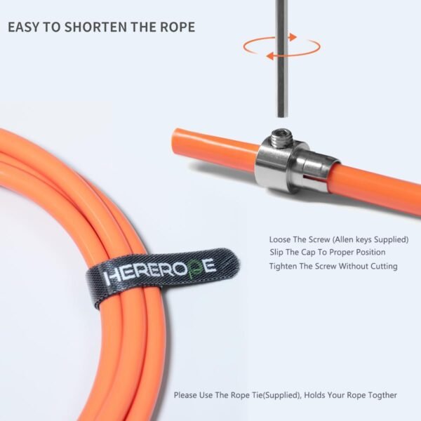 Hererope Weighted Jump Rope, Heavy Jump Rope with Durable 8MM Cable, Ergonomic Grip, Ball Bearing, Adjustable Jump Rope Weighted for Men Women, CrossFit, Muay Thai, MMA, High-Intensity Training - Image 4