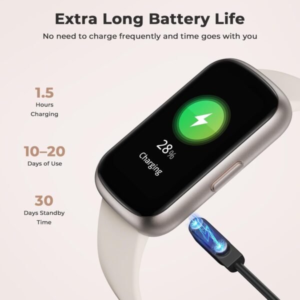 Fitness Tracker with 24/7 Heart Rate, Blood Oxygen, Sleep Monitor, 3ATM Waterproof Fitness Watch/Smart Watch/Activity Tracker, Pedometer/Step Counter, Calorie Tracker for Women Men, Starlight - Image 8