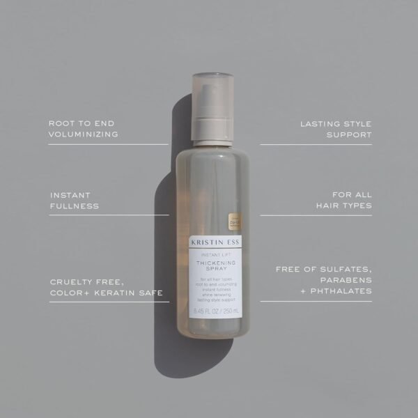 Kristin Ess Hair Instant Lift Thickening Spray for Volume + Fullness on Fine Hair, Shine Renewing, Style Support, Sulfate and Paraben Free, 8.45 fl. oz. - Image 5