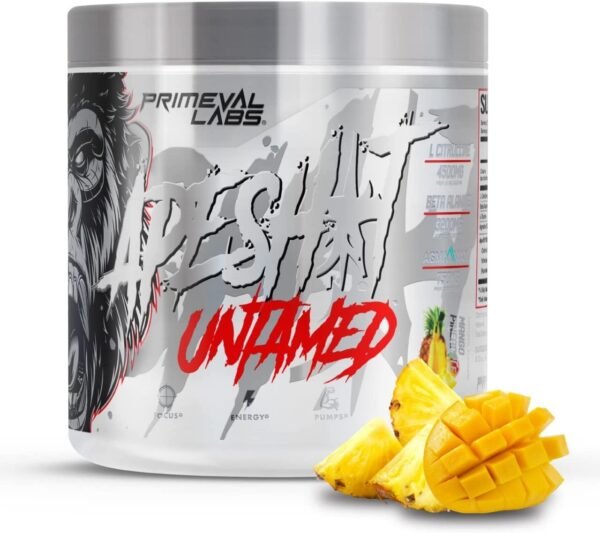 Primeval Labs Ape Untamed Pre Workout Energy Drink Powder | Max Support for Pumps & Focus | Nitric Oxide Production Preworkout Energy with L-Citrulline, Beta Alanine, Mango Pineapple 40 Servings - Image 2