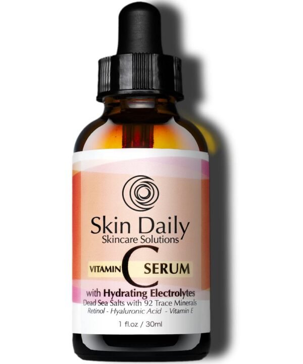 Antioxidant Vitamin C Serum for Face- Infused with Electrolytes, Hyaluronic Acid, Retinol - 1 oz - Image 2