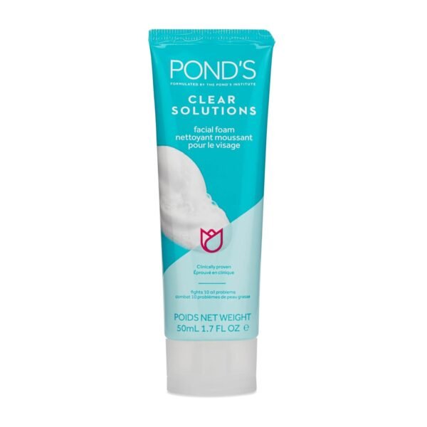 Pond's Clear Solution, Foaming Face Wash, Removes Excess Oil, Face Cleanser, 4-Pack of 1.07 Fl Oz Each - Image 3