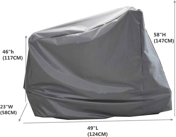 Mini Lustrous Exercise Bike Cover, Indoor Cycling Bike Stationary Cover Fitness Bikes for Home Gym Workout Bike Training Bike Outdoor Cover, Gray - Image 3