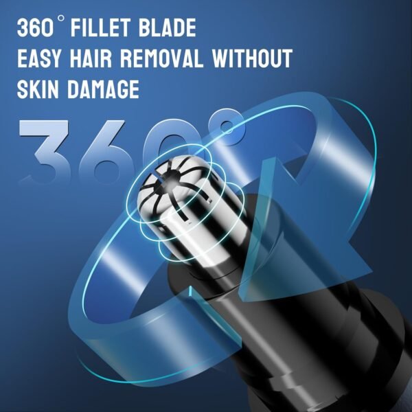 Nose Hair Trimmer for Men & Women - Professional Painless Eyebrow & Facial Hair Trimmer for Male and Female, Travel Ear and Nose Hair Clipper, USB Rechargeable Trimmers with LED Light Digital Display - Image 5