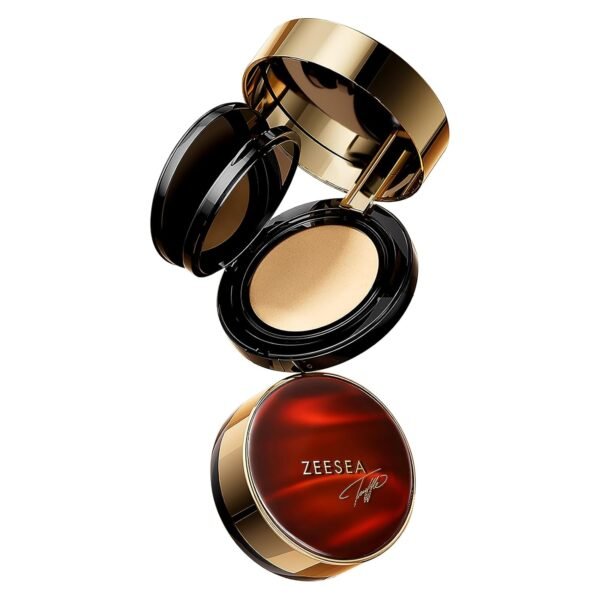zeesea 2 in 1 Black Truffle Cushion Foundation,Makeup Double Layer Cushion BB Cream &Setting Powder for Oil Control,Tinted Moisturizer,Long-lasting, Natural, 0.32 + 0.18oz (9g + 6g) - Image 2